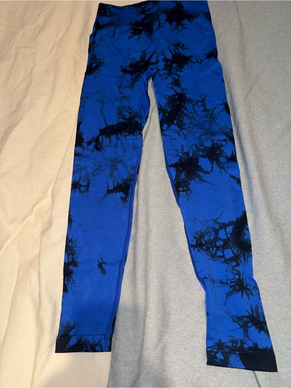 Blue and black Tie-Dye Active Leggings